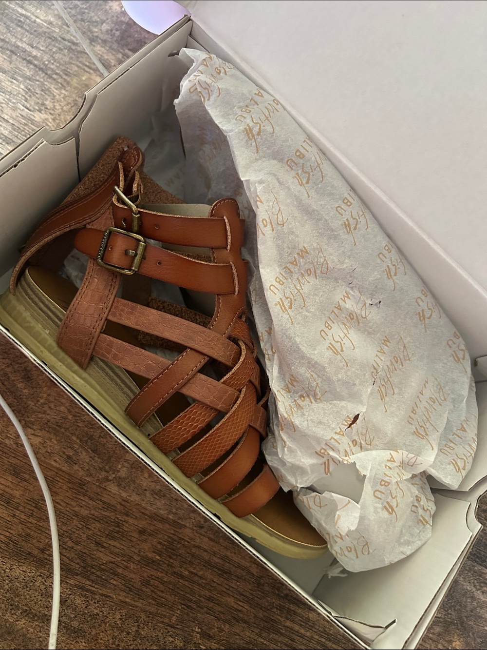 Blowfish Tan Strappy Gladiator Sandals with Buckle